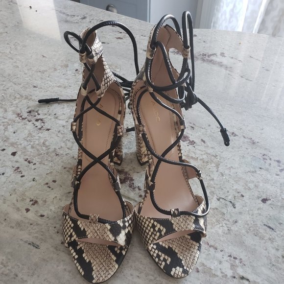 Brand new Aldo Snakeskin Gladiator block heel - Picture 4 of 4